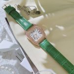 Cross-border trade, diamond-encrusted elegant square wristwatch, fashionable genuine leather, versatile quartz watch, light luxury women's watch. - Image 3