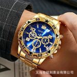 Trendy Men's Quartz Watch with Stylish Steel Band, Thick Glass, and Three Sub-Dials, Direct from the Manufacturer Wholesale - Image 2