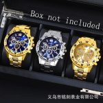 Trendy Men's Quartz Watch with Stylish Steel Band, Thick Glass, and Three Sub-Dials, Direct from the Manufacturer Wholesale